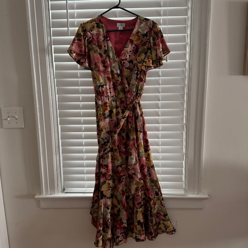 Nicole Miller Floral Maxi Dress - Pink, Red, Yellow, Green